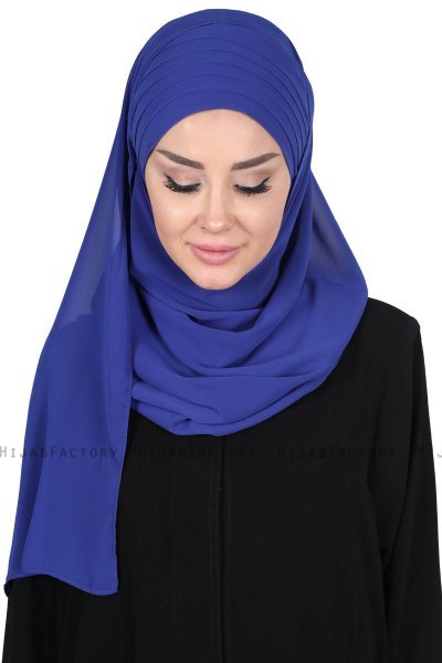 Malin - Hijab Chiffon Práctico Azul
