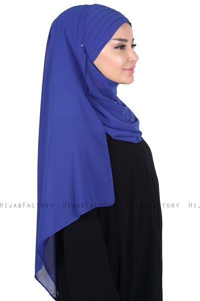 Malin - Hijab Chiffon Práctico Azul