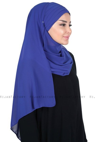 Malin - Hijab Chiffon Práctico Azul