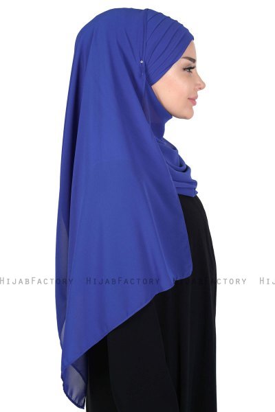Malin - Hijab Chiffon Práctico Azul