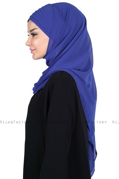 Malin - Hijab Chiffon Práctico Azul