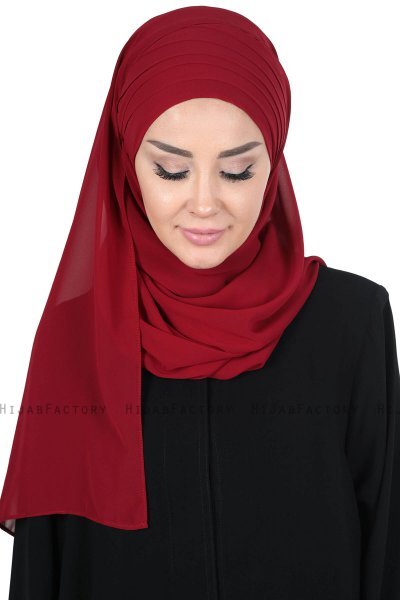 Malin - Hijab Chiffon Práctico Burdeos