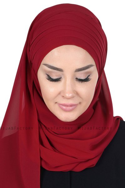 Malin - Hijab Chiffon Práctico Burdeos