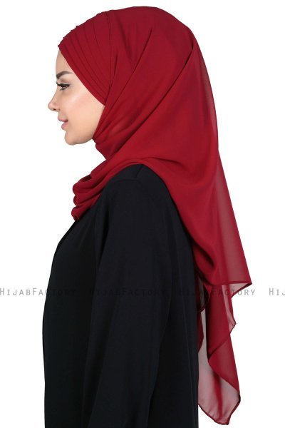 Malin - Hijab Chiffon Práctico Burdeos