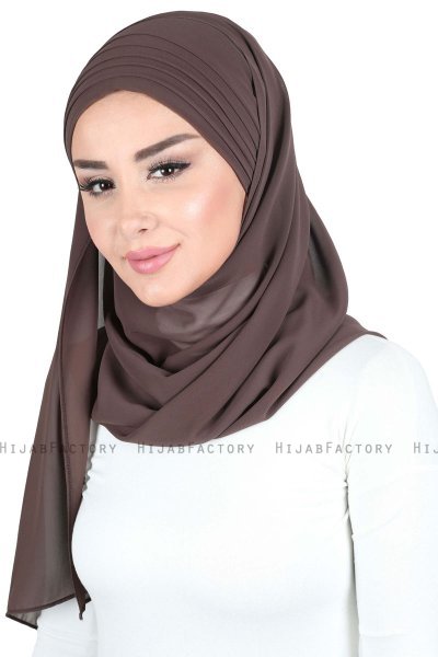 Malin - Hijab Chiffon Práctico Marrón