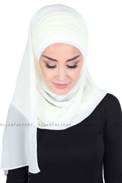 Malin - Hijab Chiffon Práctico Crema