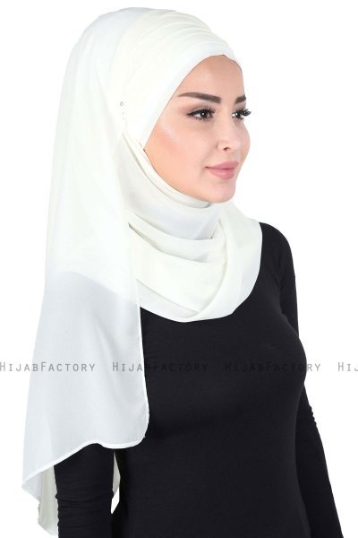 Malin - Hijab Chiffon Práctico Crema