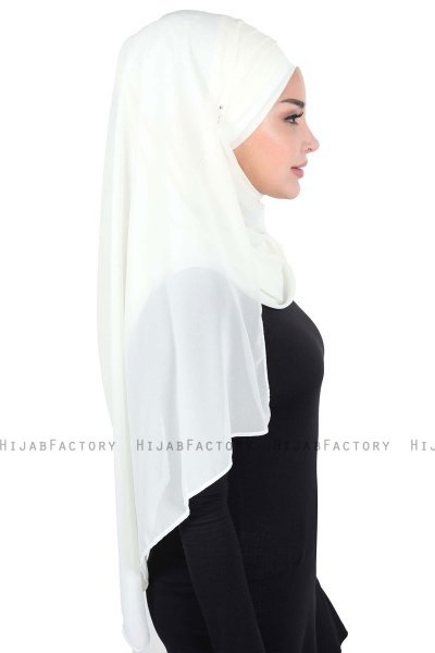 Malin - Hijab Chiffon Práctico Crema