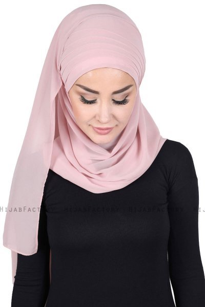 Malin - Hijab Chiffon Práctico Rosa De Antaño