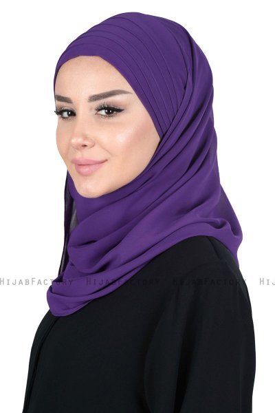 Malin - Hijab Chiffon Práctico Púrpura