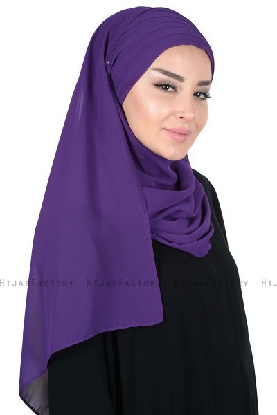 Malin - Hijab Chiffon Práctico Púrpura
