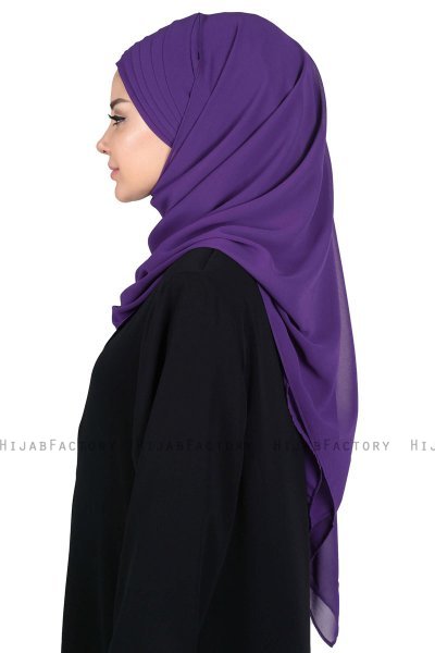 Malin - Hijab Chiffon Práctico Púrpura