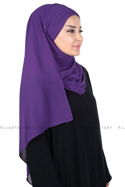 Malin - Hijab Chiffon Práctico Púrpura
