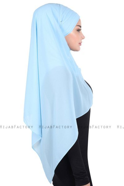 Malin - Hijab Chiffon Práctico Azul Claro
