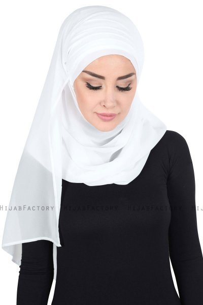 Malin - Hijab Chiffon Práctico Blanquecino