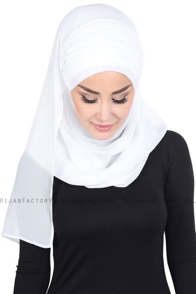 Malin - Hijab Chiffon Práctico Blanquecino