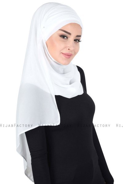 Malin - Hijab Chiffon Práctico Blanquecino