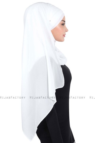 Malin - Hijab Chiffon Práctico Blanquecino