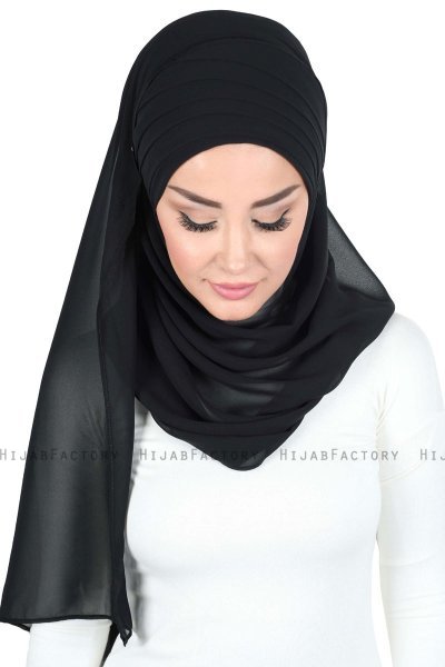 Malin - Hijab Chiffon Práctico Negro