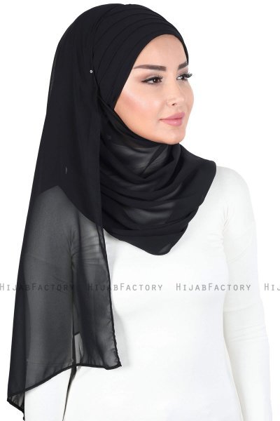 Malin - Hijab Chiffon Práctico Negro