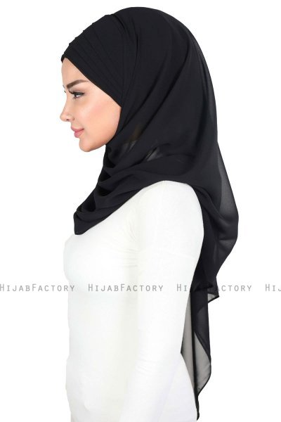 Malin - Hijab Chiffon Práctico Negro