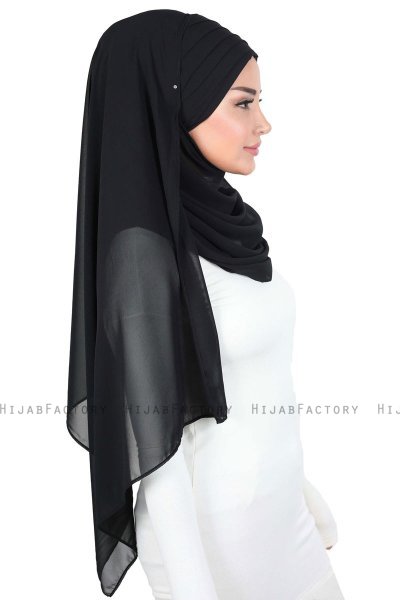 Malin - Hijab Chiffon Práctico Negro