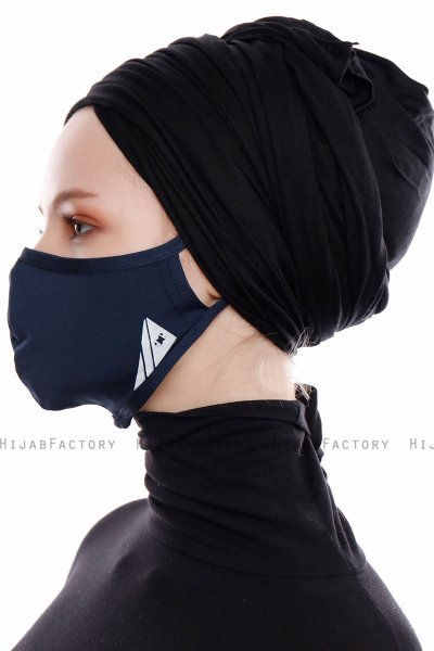 Asli - Hijab Sport Mascarilla Azul Marino / Cubierta De La Cara