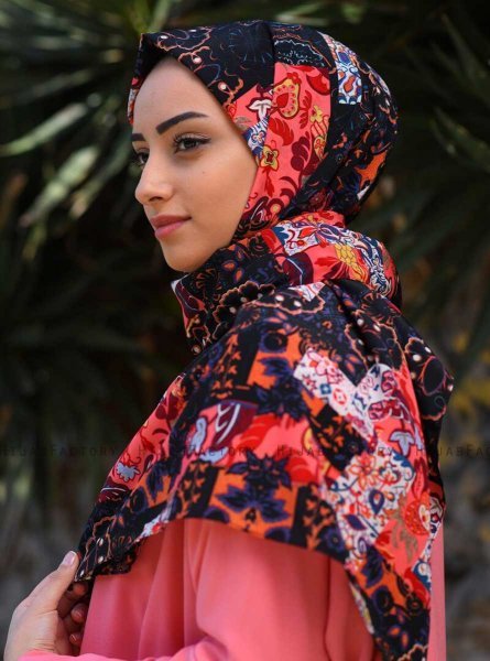Marwa - Hijab Estampado Crepe Rosado