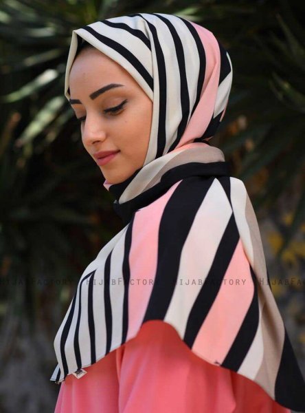 Marwa - Hijab Estampado Crepe Negro