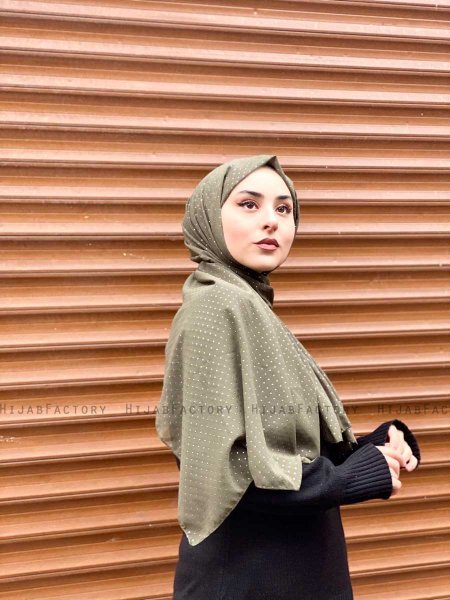 Maryna - Hijab Estampado De Chiffon Caqui - Mirach