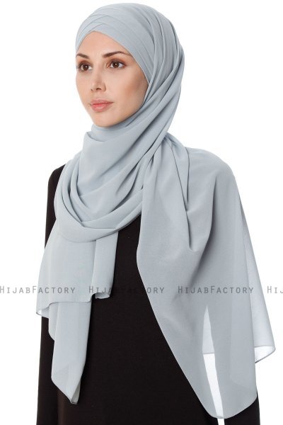 Mehtap - Chiffon Hijab One-Piece Práctico Gris