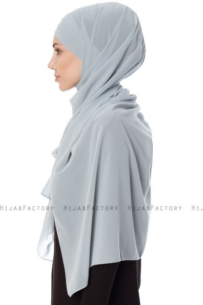 Mehtap - Chiffon Hijab One-Piece Práctico Gris