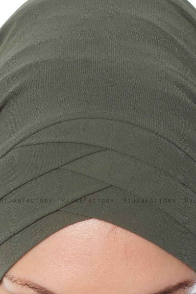 Mehtap - Chiffon Hijab One-Piece Práctico Caqui