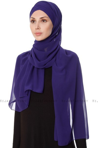 Mehtap - Chiffon Hijab One-Piece Práctico Púrpura