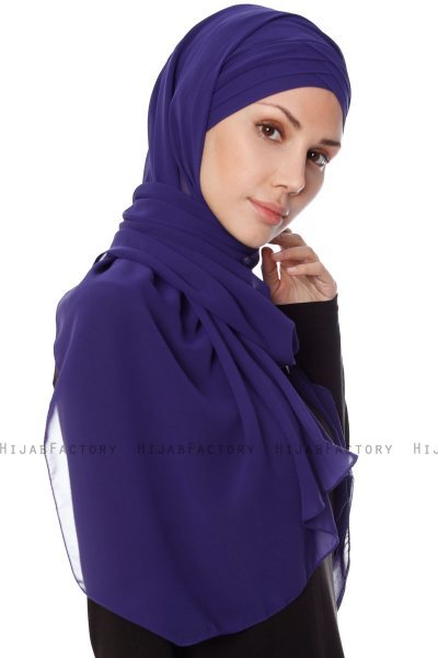 Mehtap - Chiffon Hijab One-Piece Práctico Púrpura