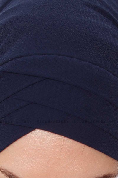 Mehtap - Chiffon Hijab One-Piece Práctico Azul Marino