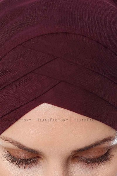 Mehtap - Chiffon Hijab One-Piece Práctico Ciruelas