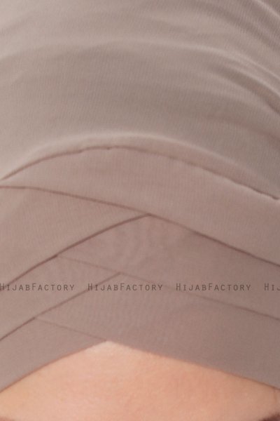 Mehtap - Chiffon Hijab One-Piece Práctico Taupe
