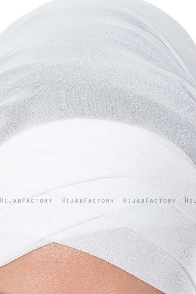 Mehtap - Chiffon Hijab One-Piece Práctico Blanco