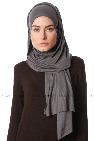 Melek - Hijab Jersey Premium Antracita - Ecardin