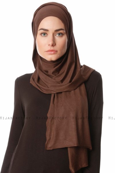 Melek - Hijab Jersey Premium Marrón - Ecardin