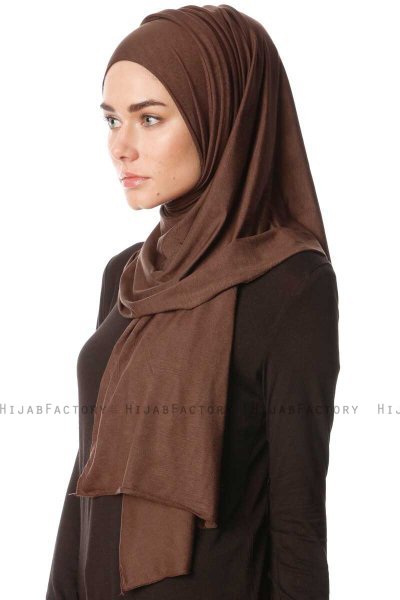 Melek - Hijab Jersey Premium Marrón - Ecardin