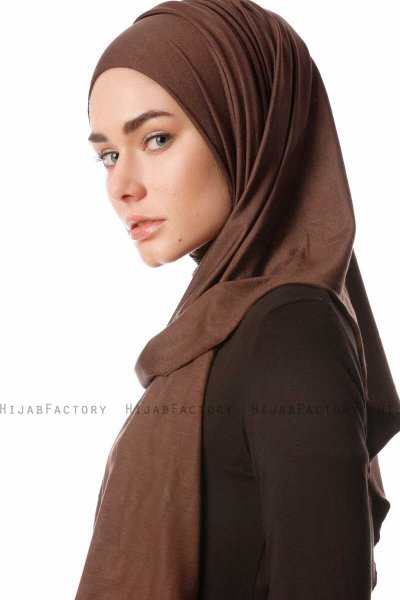 Melek - Hijab Jersey Premium Marrón - Ecardin