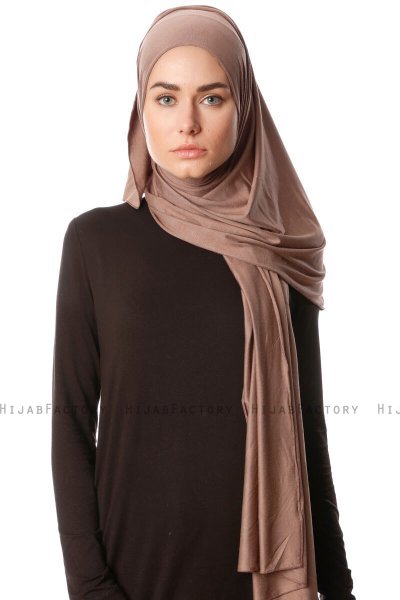 Melek - Hijab Jersey Premium Taupe Oscuro - Ecardin
