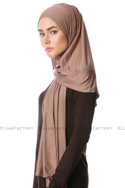 Melek - Hijab Jersey Premium Taupe Oscuro - Ecardin
