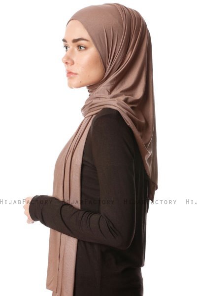 Melek - Hijab Jersey Premium Taupe Oscuro - Ecardin