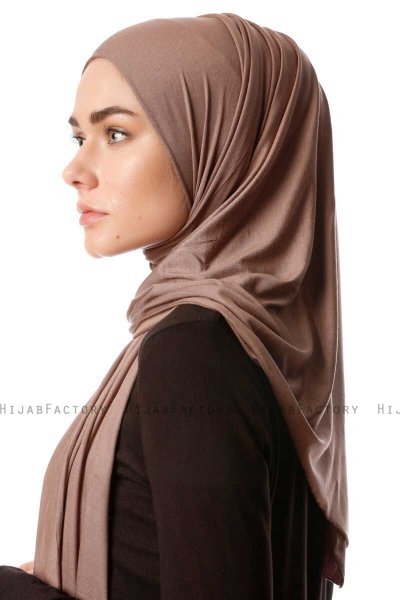 Melek - Hijab Jersey Premium Taupe Oscuro - Ecardin