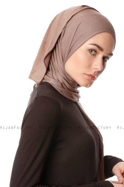 Melek - Hijab Jersey Premium Taupe Oscuro - Ecardin
