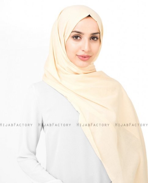 Mellow Buff - Creme Bomull Voile Hijab Sjal InEssence Ayisah 5TA42a