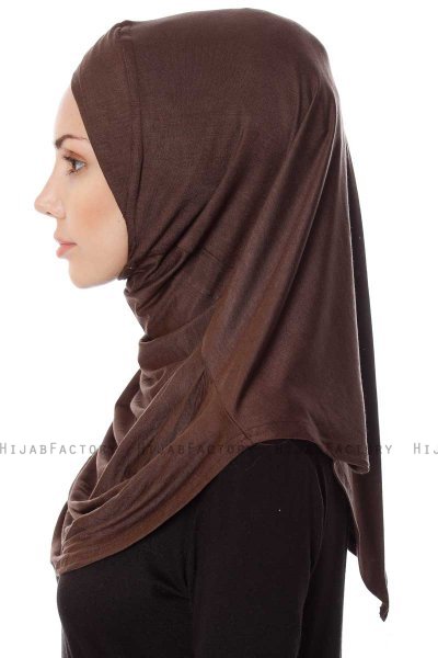 Mia - Hijab Al Amira Marrón One-Piece - Ecardin